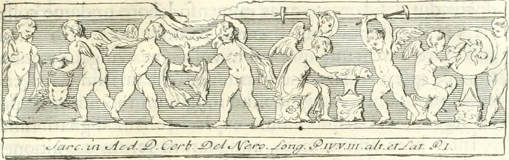 An illustration from Inscriptiones antiqvae in Etrvriae vrbibvs exstantes, 1727, leaf 14