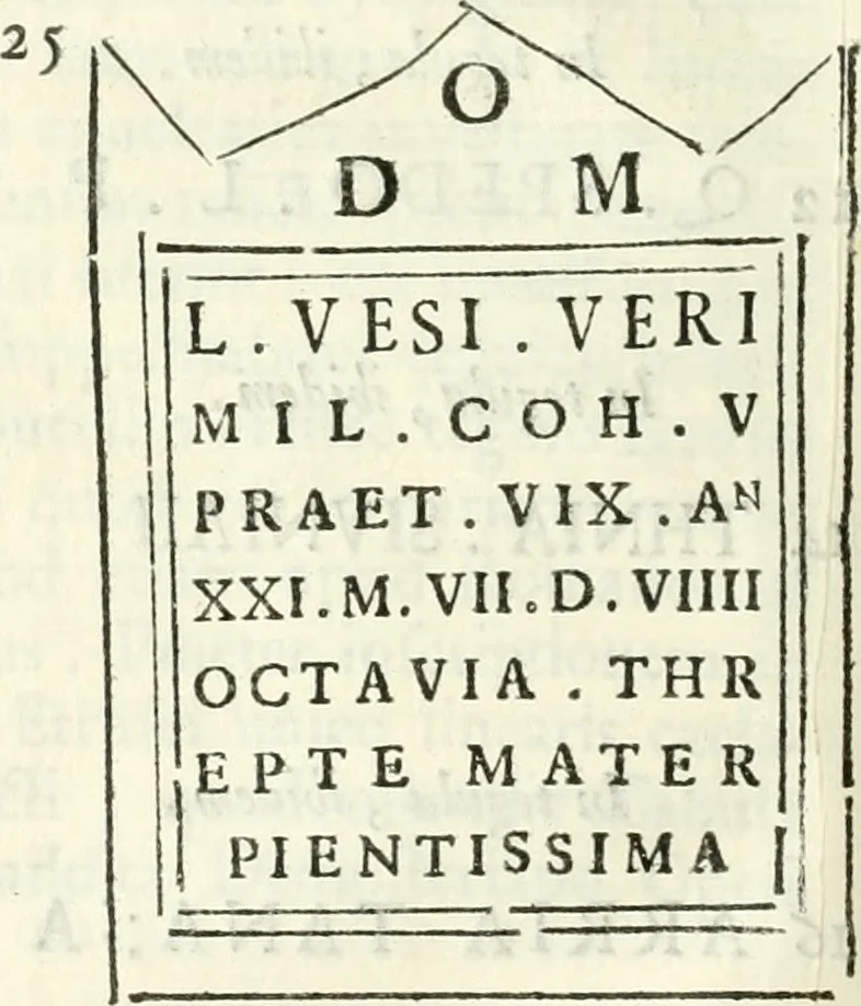 An illustration from Inscriptiones antiqvae in Etrvriae vrbibvs exstantes, 1727, leaf 455