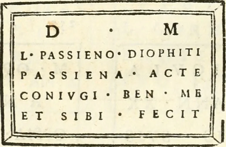 An illustration from Inscriptiones antiqvae in Etrvriae vrbibvs exstantes, 1727, leaf 413