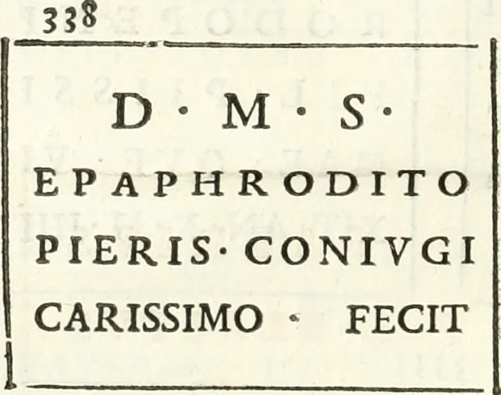 An illustration from Inscriptiones antiqvae in Etrvriae vrbibvs exstantes, 1727, leaf 425