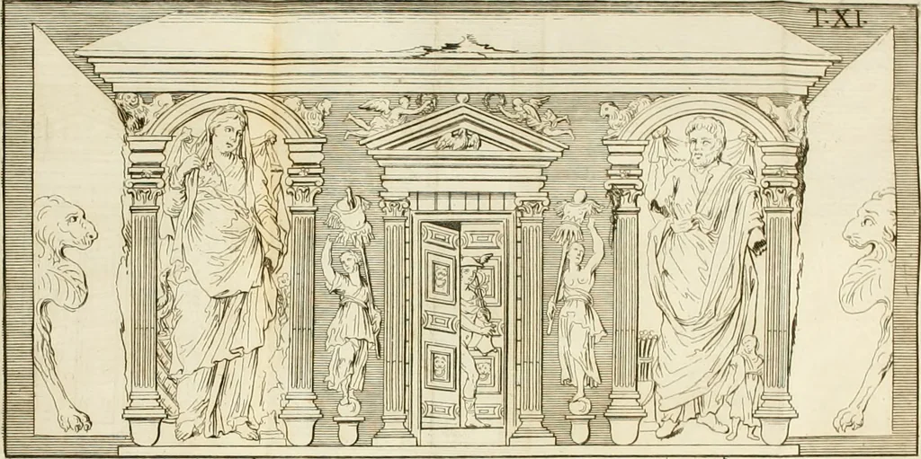 An illustration from Inscriptiones antiqvae in Etrvriae vrbibvs exstantes, 1727, leaf 663
