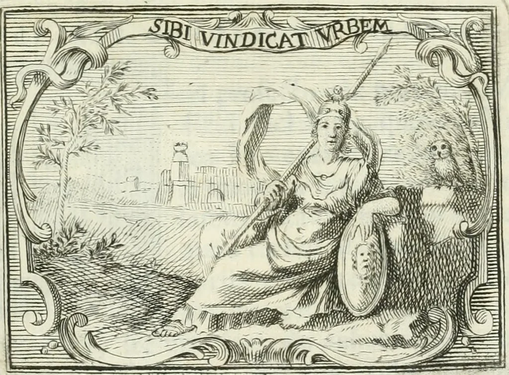 An illustration from Inscriptiones Atticae : nunc primum ex cl. Maffeii schedis in lucem editae Latina interpretatione brevibusque observationibus illustratae, 1752, leaf 4