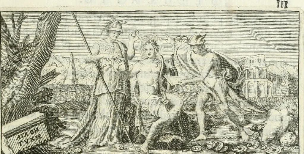 An illustration from Inscriptiones Atticae : nunc primum ex cl. Maffeii schedis in lucem editae Latina interpretatione brevibusque observationibus illustratae, 1752, leaf 6