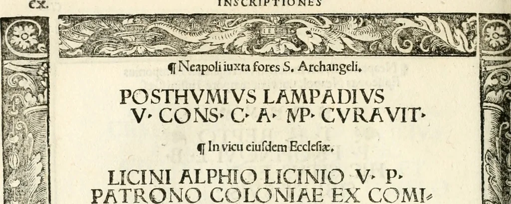 An illustration from Inscriptiones sacrosanctae vetvstatis : non illae qvidem romanae, sed totivs fere orbis svmmo stvdio ac maximis impensis Terra Mariqs conquisitæ feliciter incipiunt, 1534, leaf 151