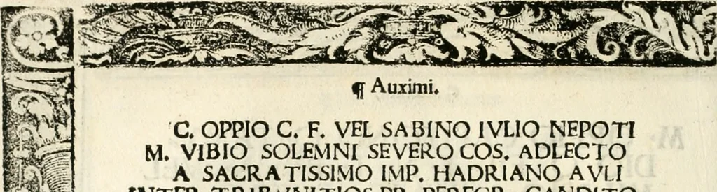 An illustration from Inscriptiones sacrosanctae vetvstatis : non illae qvidem romanae, sed totivs fere orbis svmmo stvdio ac maximis impensis Terra Mariqs conquisitæ feliciter incipiunt, 1534, leaf 195