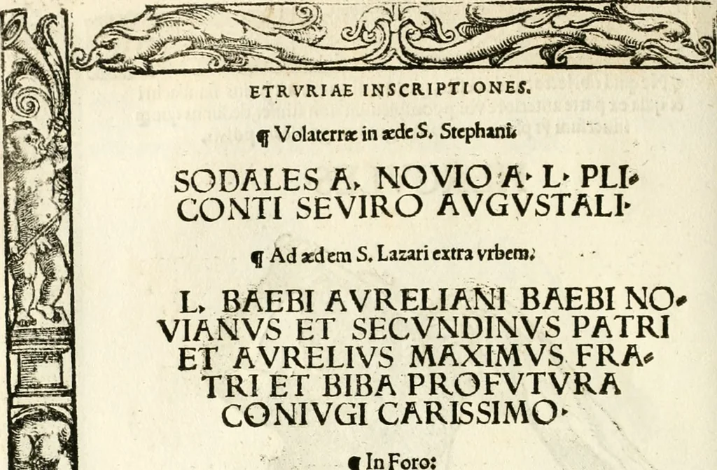 An illustration from Inscriptiones sacrosanctae vetvstatis : non illae qvidem romanae, sed totivs fere orbis svmmo stvdio ac maximis impensis Terra Mariqs conquisitæ feliciter incipiunt, 1534, leaf 213