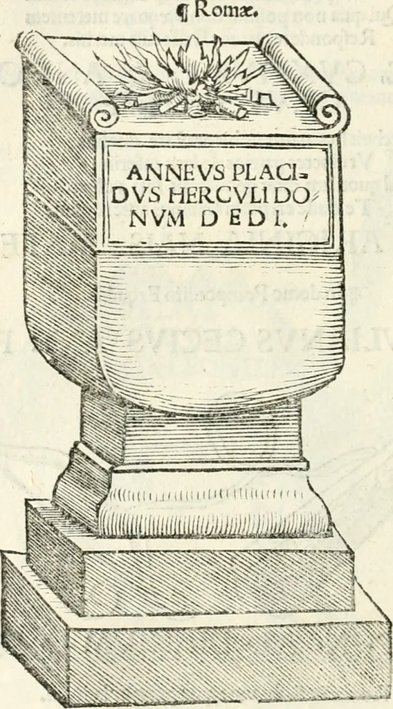 An illustration from Inscriptiones sacrosanctae vetvstatis : non illae qvidem romanae, sed totivs fere orbis svmmo stvdio ac maximis impensis Terra Mariqs conquisitæ feliciter incipiunt, 1534, leaf 253