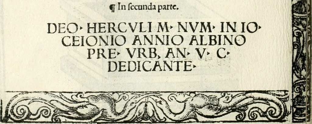 An illustration from Inscriptiones sacrosanctae vetvstatis : non illae qvidem romanae, sed totivs fere orbis svmmo stvdio ac maximis impensis Terra Mariqs conquisitæ feliciter incipiunt, 1534, leaf 257