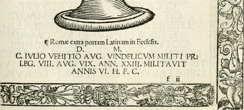 An illustration from Inscriptiones sacrosanctae vetvstatis : non illae qvidem romanae, sed totivs fere orbis svmmo stvdio ac maximis impensis Terra Mariqs conquisitæ feliciter incipiunt, 1534, leaf 268
