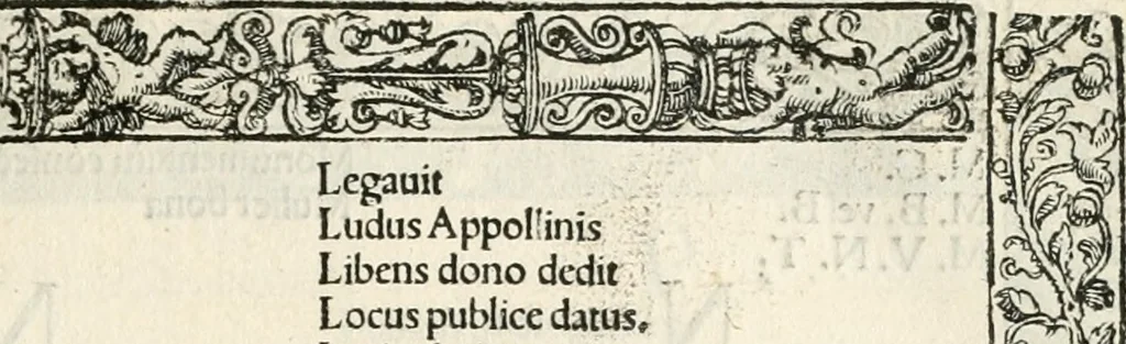 An illustration from Inscriptiones sacrosanctae vetvstatis : non illae qvidem romanae, sed totivs fere orbis svmmo stvdio ac maximis impensis Terra Mariqs conquisitæ feliciter incipiunt, 1534, leaf 30
