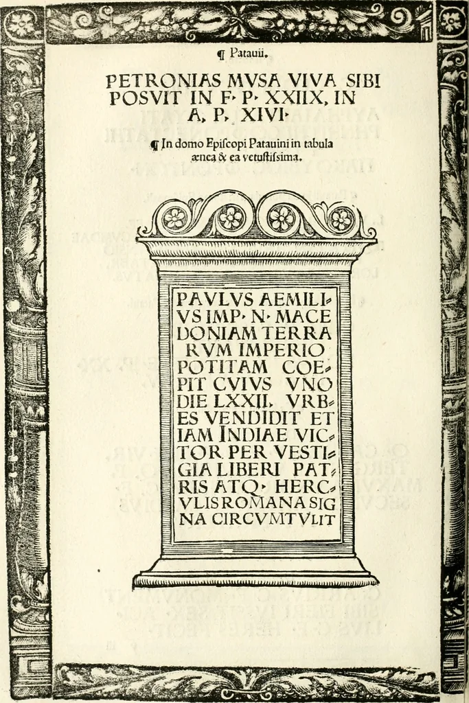 An illustration from Inscriptiones sacrosanctae vetvstatis : non illae qvidem romanae, sed totivs fere orbis svmmo stvdio ac maximis impensis Terra Mariqs conquisitæ feliciter incipiunt, 1534, leaf 383