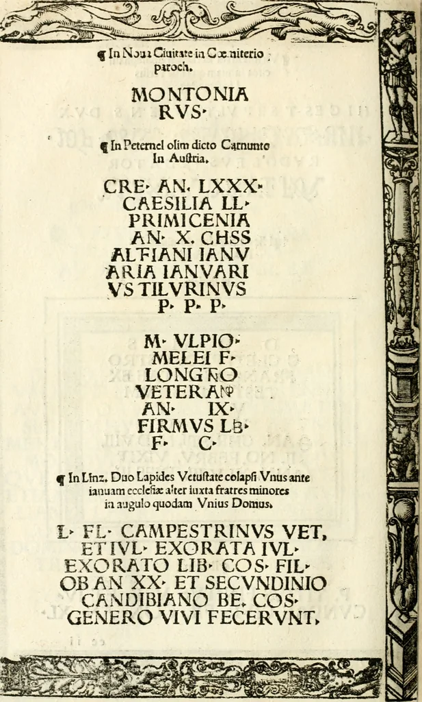 An illustration from Inscriptiones sacrosanctae vetvstatis : non illae qvidem romanae, sed totivs fere orbis svmmo stvdio ac maximis impensis Terra Mariqs conquisitæ feliciter incipiunt, 1534, leaf 445