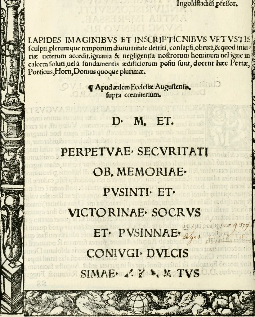 An illustration from Inscriptiones sacrosanctae vetvstatis : non illae qvidem romanae, sed totivs fere orbis svmmo stvdio ac maximis impensis Terra Mariqs conquisitæ feliciter incipiunt, 1534, leaf 459