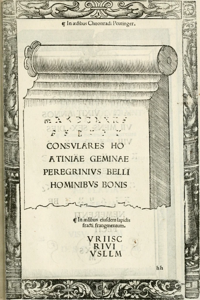 An illustration from Inscriptiones sacrosanctae vetvstatis : non illae qvidem romanae, sed totivs fere orbis svmmo stvdio ac maximis impensis Terra Mariqs conquisitæ feliciter incipiunt, 1534, leaf 466