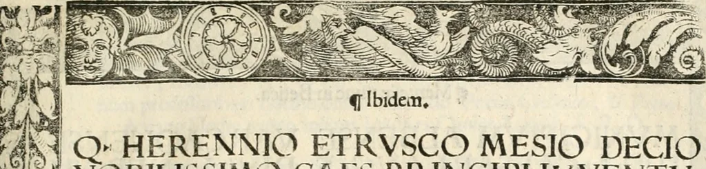 An illustration from Inscriptiones sacrosanctae vetvstatis : non illae qvidem romanae, sed totivs fere orbis svmmo stvdio ac maximis impensis Terra Mariqs conquisitæ feliciter incipiunt, 1534, leaf 64
