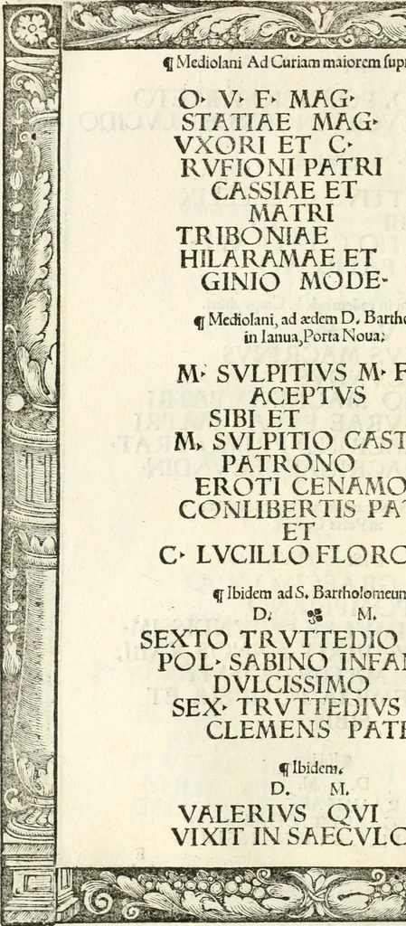 An illustration from Inscriptiones sacrosanctae vetvstatis : non illae qvidem romanae, sed totivs fere orbis svmmo stvdio ac maximis impensis Terra Mariqs conquisitæ feliciter incipiunt, 1534, leaf 75
