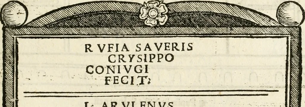 An illustration from Inscriptiones sacrosanctae vetvstatis : non illae qvidem romanae, sed totivs fere orbis svmmo stvdio ac maximis impensis Terra Mariqs conquisitæ feliciter incipiunt, 1534, leaf 96