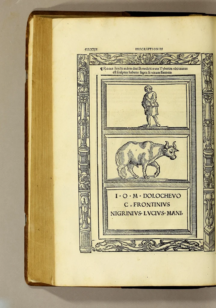 An illustration from Inscriptiones sacrosanctae vetustatis non illae quidem Romanae, sed totius fere orbis summo studio ac maxiimis impensis terra mariq[ue] conquisitae feliciter incipiunt., 1534, leaf 314