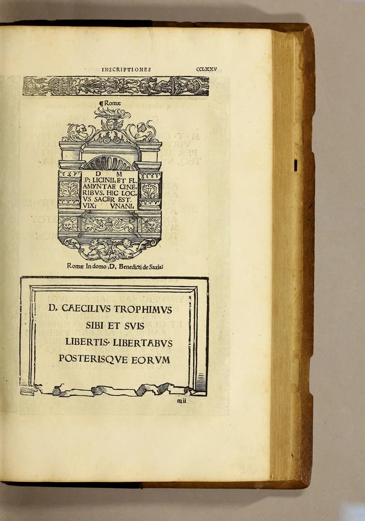 An illustration from Inscriptiones sacrosanctae vetustatis non illae quidem Romanae, sed totius fere orbis summo studio ac maxiimis impensis terra mariq[ue] conquisitae feliciter incipiunt., 1534, leaf 317