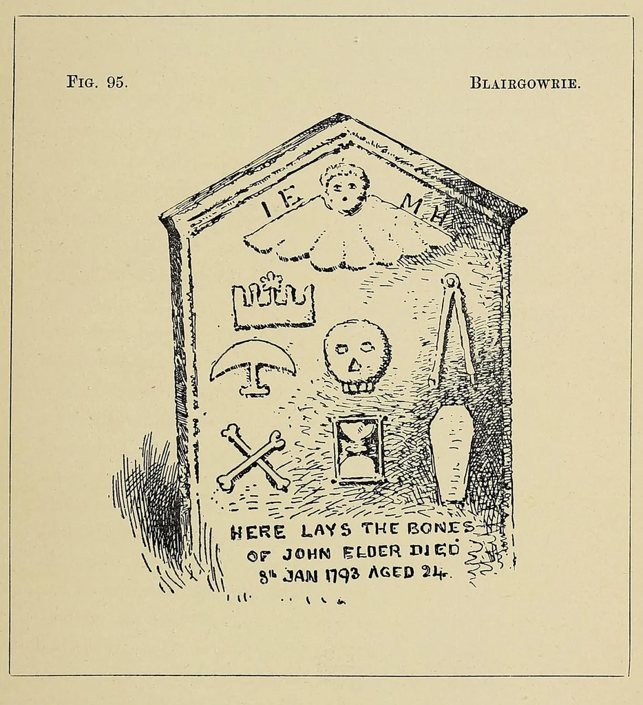 An illustration from In search of gravestones old and curious. With one hundred and two illustrations, 1896, leaf 201