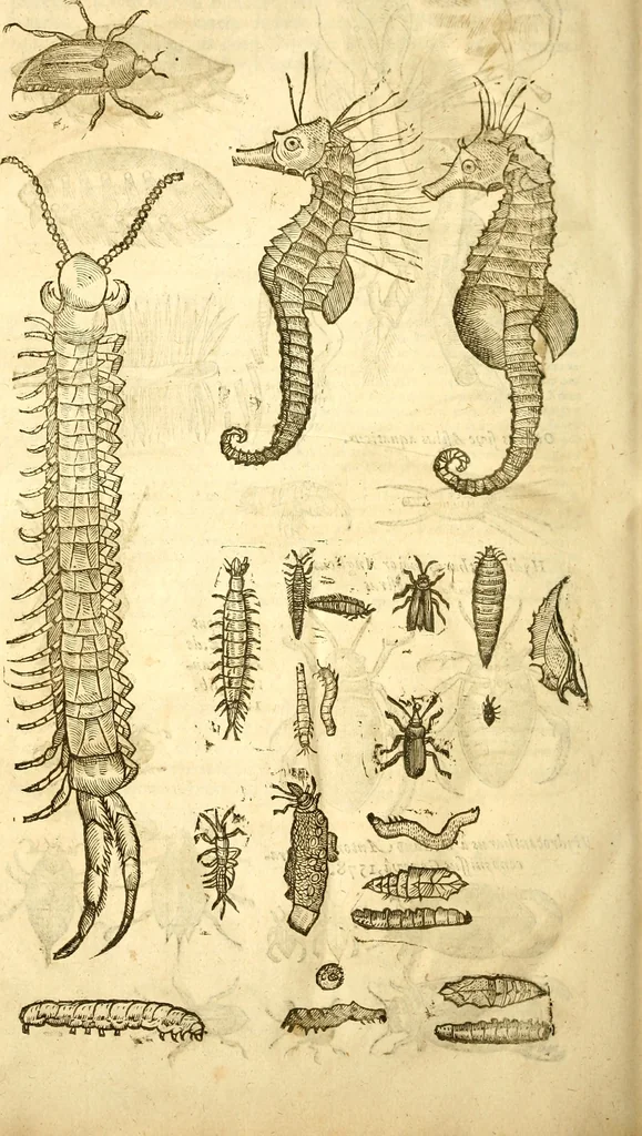 An illustration from Insectorum sive minimorum animalium theatrum: olim ab Edoardo Wottono, Conrado Gesnero, Thomaque Pennio inchoatum: tandem Tho. Movfeti Londinâtis operâ sumptibusq; maximis concinnatum, auctum, perfectum: et ad vivum expressis iconibus suprà quingentis illustratum, 1634, leaf 347