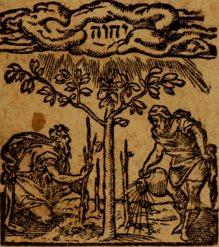An illustration from In Selectos Aliquot Psalmos Davidis, Roberti Rolloci Scoti, Ecclesiæ Edimburgensis Ministri, Commentarivs, 1610, leaf 4