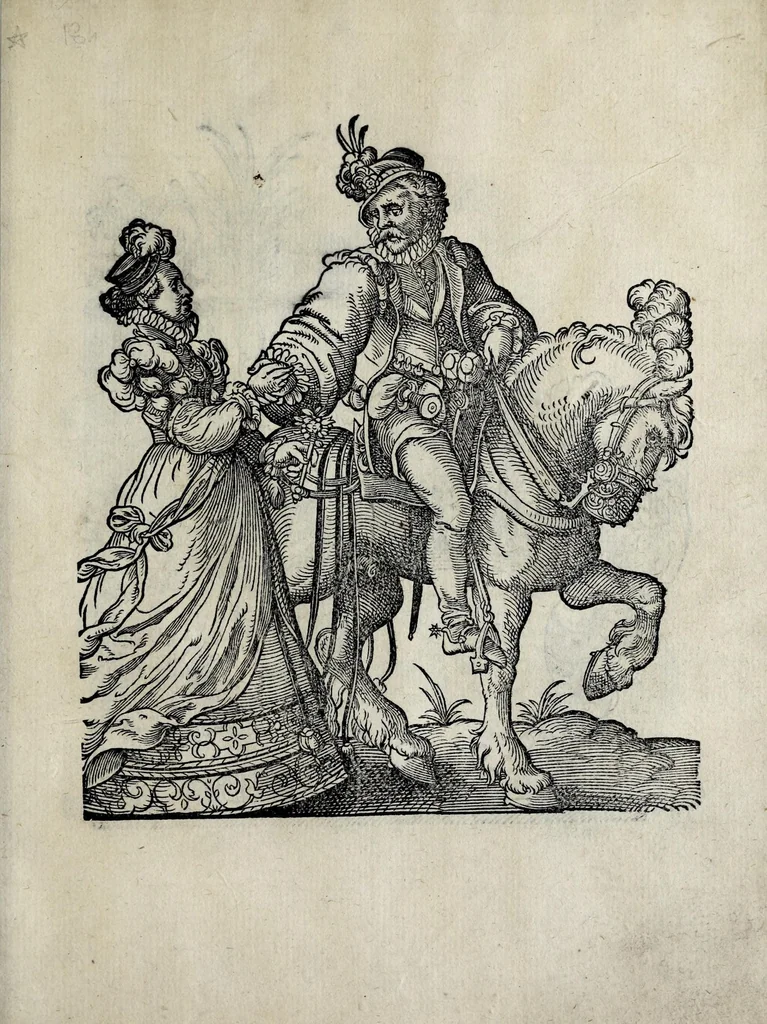 An illustration from Insignia sacrae caesareae maiestatis, principvm electorvm, ac aliqvot illvstrissimarvm, illvstrium, nobilium, & aliarum familiarum, formis artificiosissimis expressa : addito cuiq[ue] peculiari symbolo, & carmine octasticho, quibus cum ipsum insigne tum symbolum ingeniosè, ac sine vlla arrogantia vel mordacitate, liberaliter explicantur : his adiecta svnt totidem vacva (vti appellant) scuta, vt alij quoq[ue], quib. hoc institutum placebit, suae etiam gentis imagines penicillo adijcere possint .., 1579, leaf 247