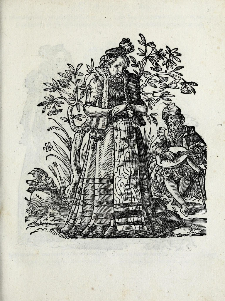 An illustration from Insignia sacrae caesareae maiestatis, principvm electorvm, ac aliqvot illvstrissimarvm, illvstrium, nobilium, & aliarum familiarum, formis artificiosissimis expressa : addito cuiq[ue] peculiari symbolo, & carmine octasticho, quibus cum ipsum insigne tum symbolum ingeniosè, ac sine vlla arrogantia vel mordacitate, liberaliter explicantur : his adiecta svnt totidem vacva (vti appellant) scuta, vt alij quoq[ue], quib. hoc institutum placebit, suae etiam gentis imagines penicillo adijcere possint .., 1579, leaf 93