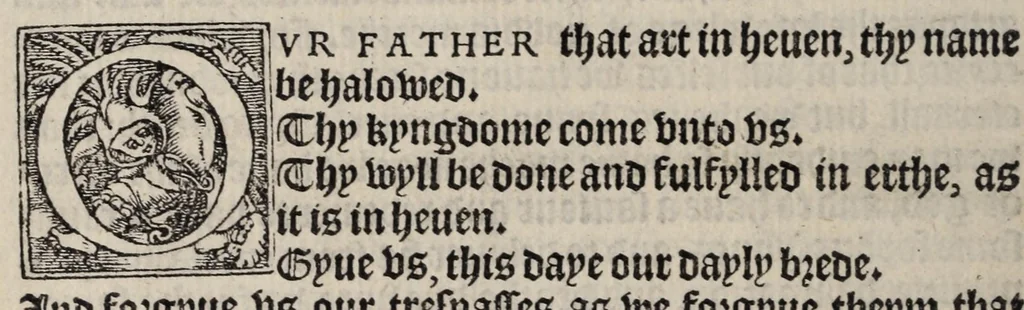 An illustration from The institution of a Christen man : conteynynge the exposytion or interpretation of the commune Crede, of the seuen Sacramentes, of the .x. commandementes, and of the Pater noster, and the Aue Maria, iustyfication [and] purgatory, 1537, leaf 172