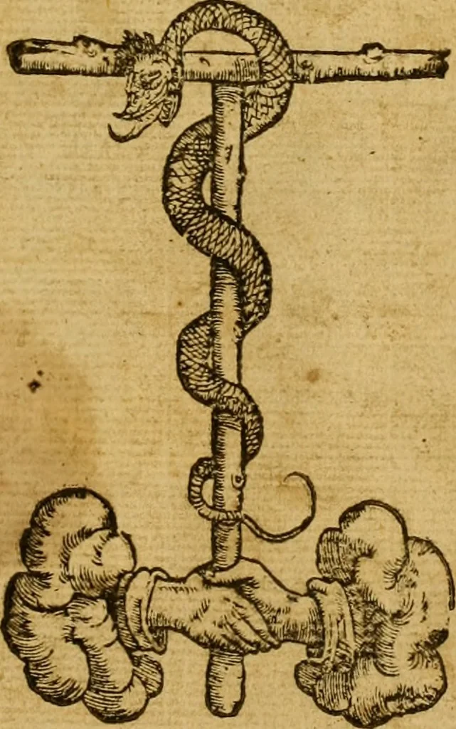 An illustration from The institution of christian religion, 1561, leaf 10