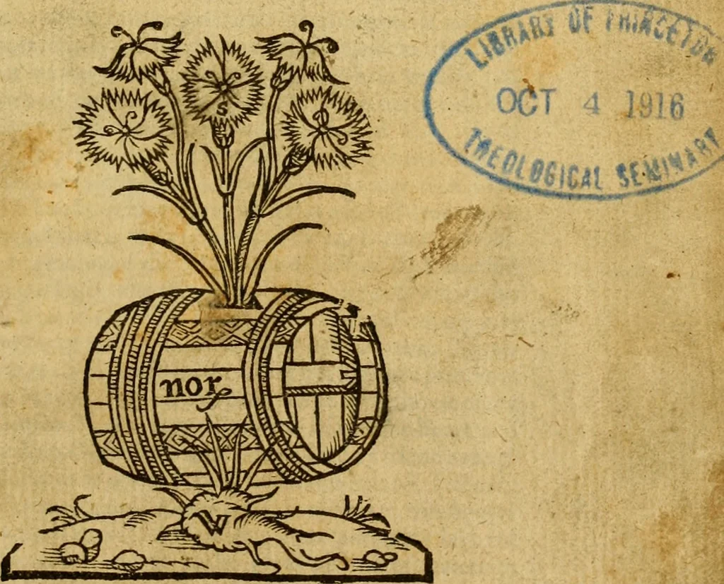 An illustration from The Institution of Christian religion, 1587, leaf 4