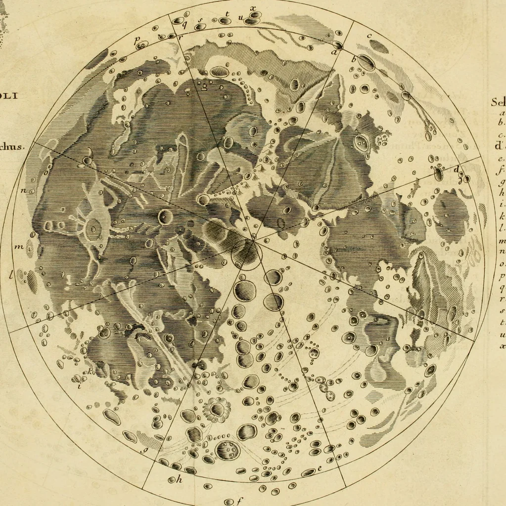 An illustration from Institutions astronomiques, ou Leçons élémentaires d'astronomie : pour servir d'introduction à la physique céleste, & à la science des longitudes, avec de nouvelles tables d'équation corrigées; et particulierement les tables du soleil, de la lune & des satellites: précédées d'un essai sur l'histoire de l'astronomie moderne, 1746, leaf 228