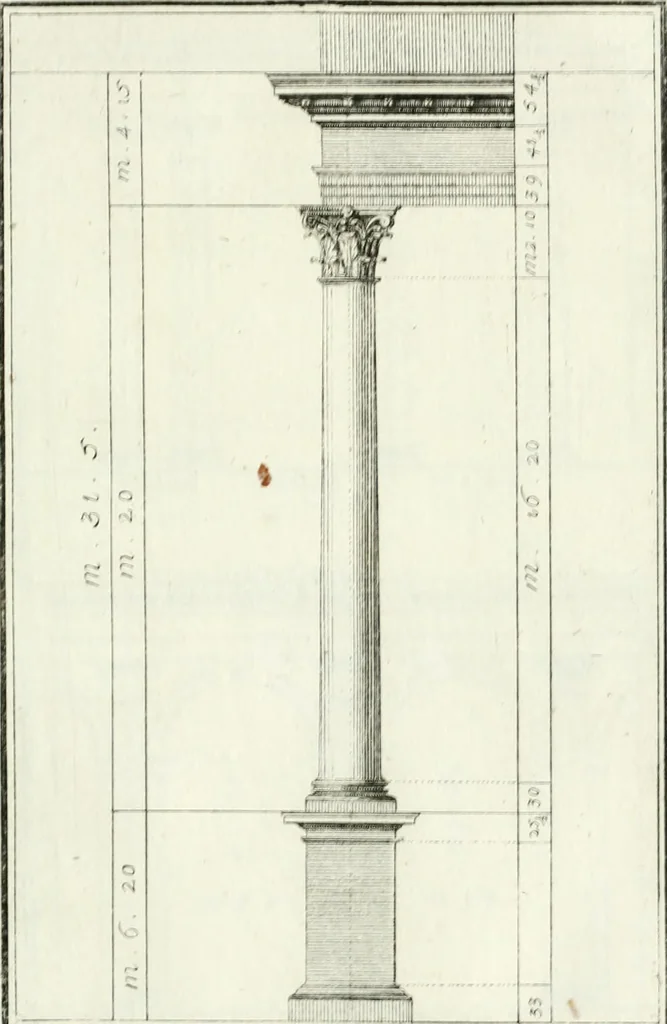 An illustration from Instituzione pratica dell' architettura civile per la decorazione de' pubblici, e privati edifici : preceduta da un articolo di geometria in pratica ad uso delli disegnatori ed artifici, 1766, leaf 116