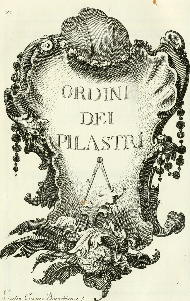 An illustration from Instituzione pratica dell' architettura civile per la decorazione de' pubblici, e privati edifici : preceduta da un articolo di geometria in pratica ad uso delli disegnatori ed artifici, 1766, leaf 146
