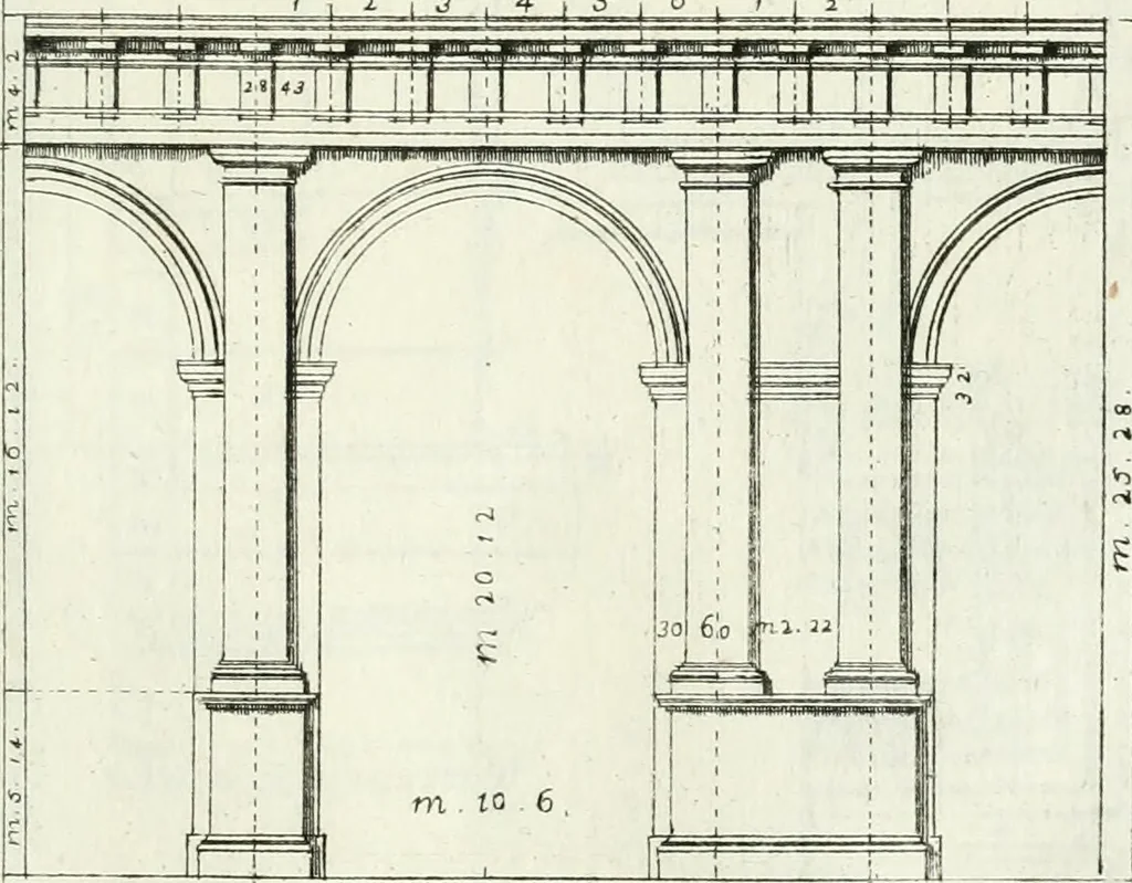 An illustration from Instituzione pratica dell' architettura civile per la decorazione de' pubblici, e privati edifici : preceduta da un articolo di geometria in pratica ad uso delli disegnatori ed artifici, 1766, leaf 160