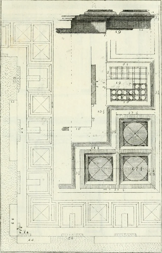 An illustration from Instituzione pratica dell' architettura civile per la decorazione de' pubblici, e privati edifici : preceduta da un articolo di geometria in pratica ad uso delli disegnatori ed artifici, 1766, leaf 168