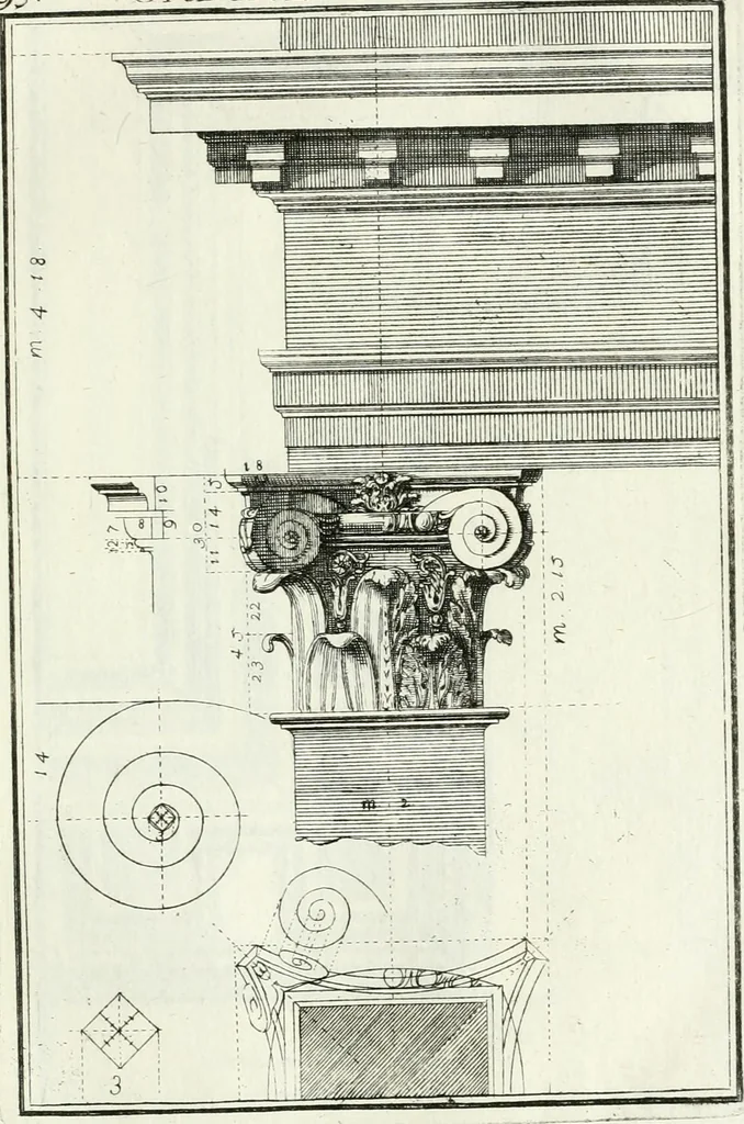 An illustration from Instituzione pratica dell' architettura civile per la decorazione de' pubblici, e privati edifici : preceduta da un articolo di geometria in pratica ad uso delli disegnatori ed artifici, 1766, leaf 192