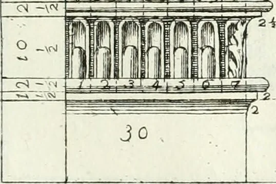 An illustration from Instituzione pratica dell' architettura civile per la decorazione de' pubblici, e privati edifici : preceduta da un articolo di geometria in pratica ad uso delli disegnatori ed artifici, 1766, leaf 204