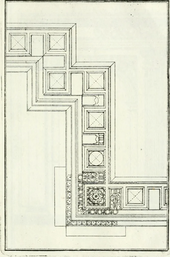 An illustration from Instituzione pratica dell' architettura civile per la decorazione de' pubblici, e privati edifici : preceduta da un articolo di geometria in pratica ad uso delli disegnatori ed artifici, 1766, leaf 206