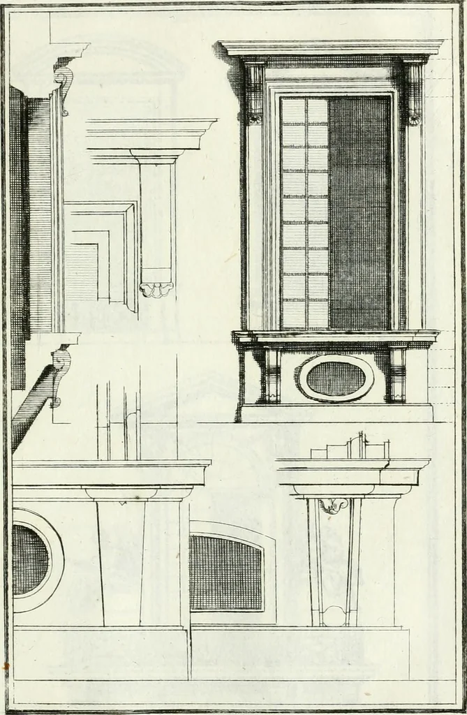 An illustration from Instituzione pratica dell' architettura civile per la decorazione de' pubblici, e privati edifici : preceduta da un articolo di geometria in pratica ad uso delli disegnatori ed artifici, 1766, leaf 252