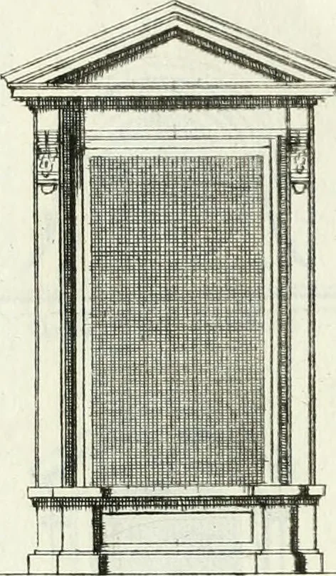 An illustration from Instituzione pratica dell' architettura civile per la decorazione de' pubblici, e privati edifici : preceduta da un articolo di geometria in pratica ad uso delli disegnatori ed artifici, 1766, leaf 254