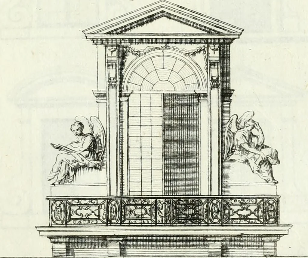 An illustration from Instituzione pratica dell' architettura civile per la decorazione de' pubblici, e privati edifici : preceduta da un articolo di geometria in pratica ad uso delli disegnatori ed artifici, 1766, leaf 254