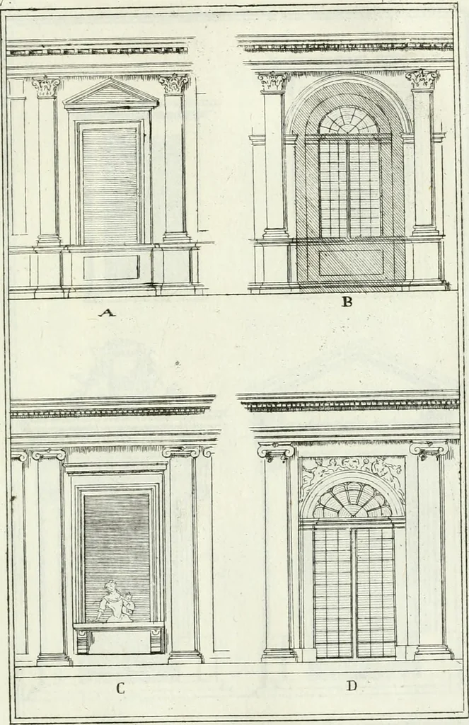 An illustration from Instituzione pratica dell' architettura civile per la decorazione de' pubblici, e privati edifici : preceduta da un articolo di geometria in pratica ad uso delli disegnatori ed artifici, 1766, leaf 260