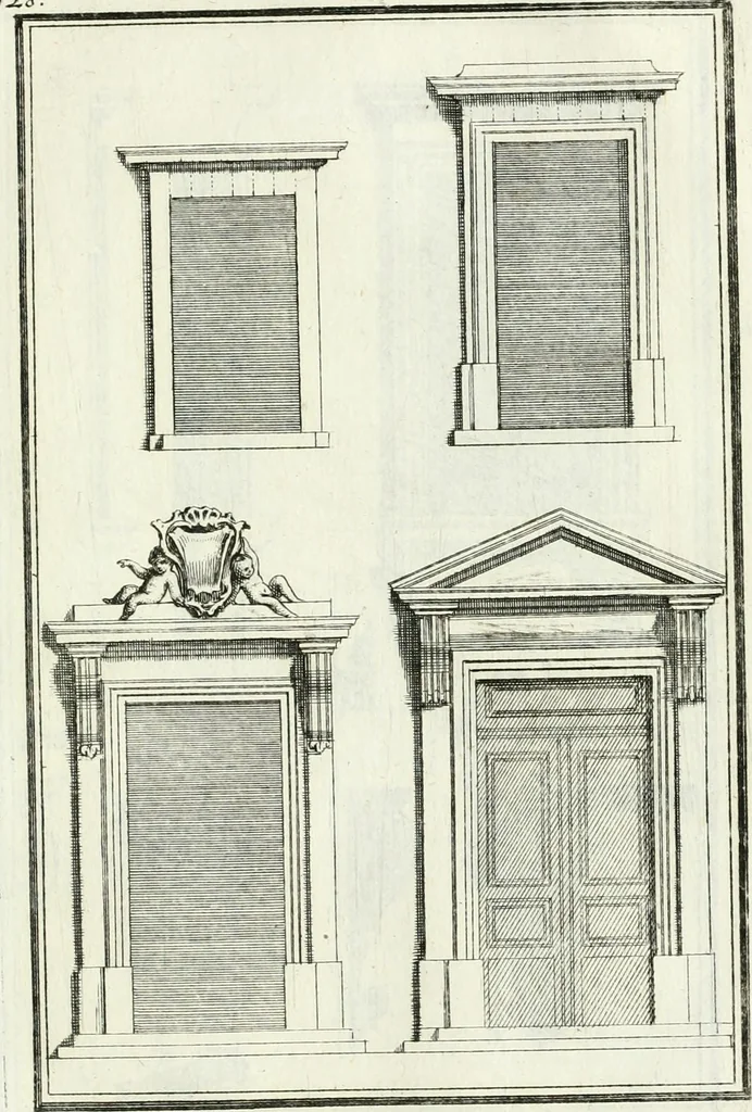 An illustration from Instituzione pratica dell' architettura civile per la decorazione de' pubblici, e privati edifici : preceduta da un articolo di geometria in pratica ad uso delli disegnatori ed artifici, 1766, leaf 262