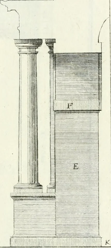 An illustration from Instituzione pratica dell' architettura civile per la decorazione de' pubblici, e privati edifici : preceduta da un articolo di geometria in pratica ad uso delli disegnatori ed artifici, 1766, leaf 30