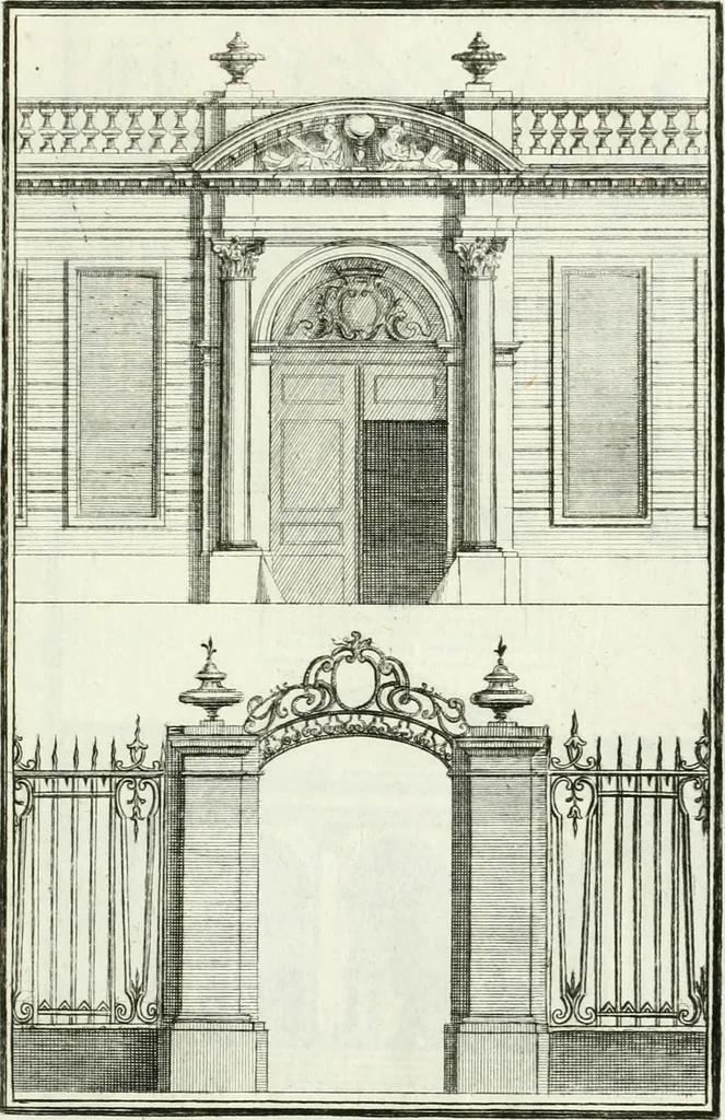 An illustration from Instituzione pratica dell' architettura civile per la decorazione de' pubblici, e privati edifici : preceduta da un articolo di geometria in pratica ad uso delli disegnatori ed artifici, 1766, leaf 314