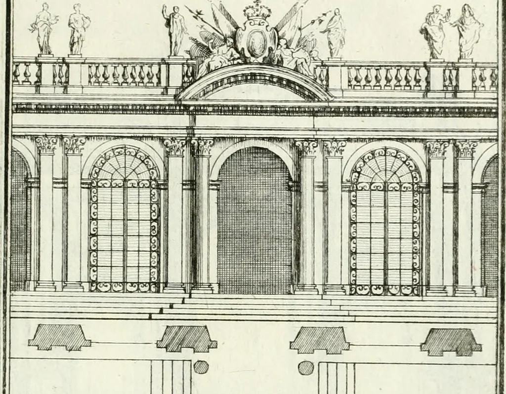 An illustration from Instituzione pratica dell' architettura civile per la decorazione de' pubblici, e privati edifici : preceduta da un articolo di geometria in pratica ad uso delli disegnatori ed artifici, 1766, leaf 316