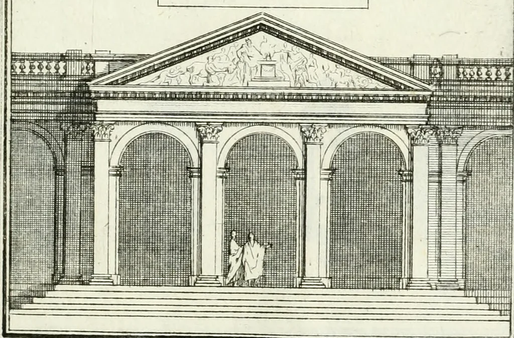 An illustration from Instituzione pratica dell' architettura civile per la decorazione de' pubblici, e privati edifici : preceduta da un articolo di geometria in pratica ad uso delli disegnatori ed artifici, 1766, leaf 316