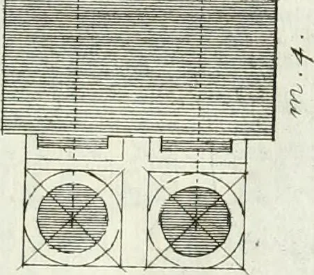 An illustration from Instituzione pratica dell' architettura civile per la decorazione de' pubblici, e privati edifici : preceduta da un articolo di geometria in pratica ad uso delli disegnatori ed artifici, 1766, leaf 42