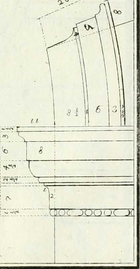 An illustration from Instituzione pratica dell' architettura civile per la decorazione de' pubblici, e privati edifici : preceduta da un articolo di geometria in pratica ad uso delli disegnatori ed artifici, 1766, leaf 78